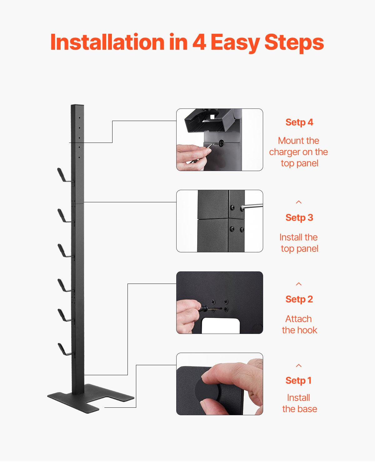 VEVOR Vacuum Stand for Dyson Multi-Models Storage Bracket Holder with 6 Hooks 