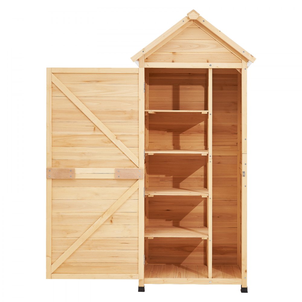 VEVOR Outdoor Wooden Storage Shed Waterproof Garden Tool Shed 28x63 inch 