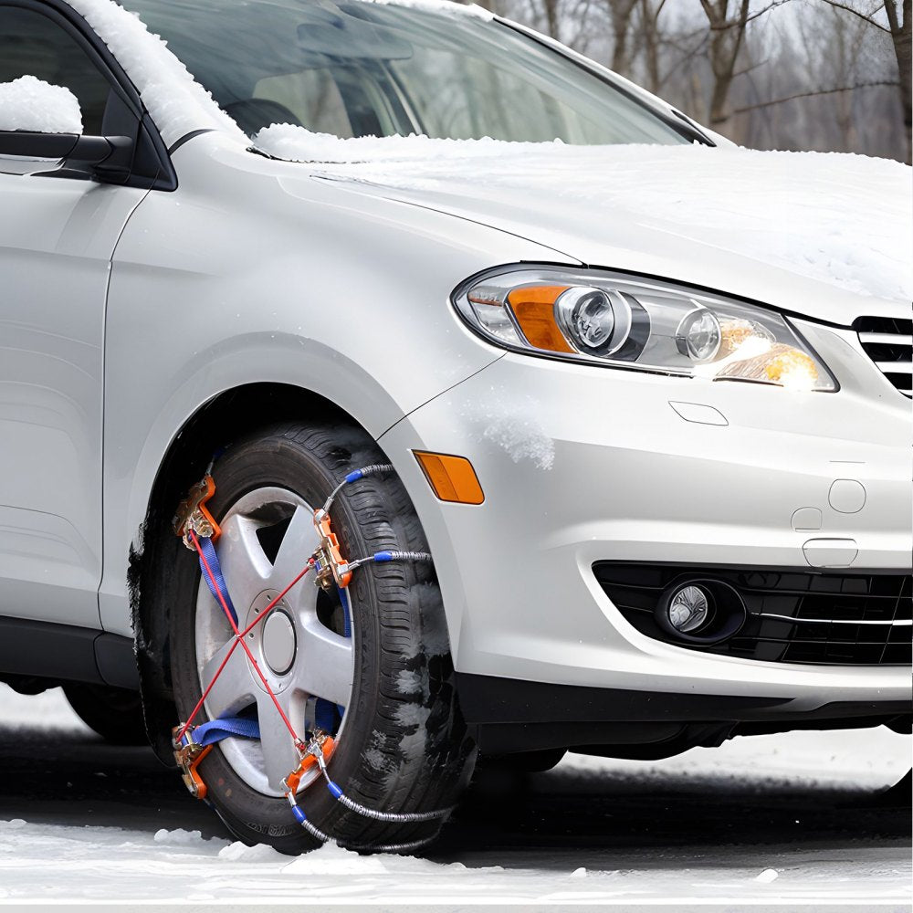 VEVOR 8 PCS Snow Chains Tire Width 9.2-11.2in/235-28mm for Car/Pickup/SUV/Truck 