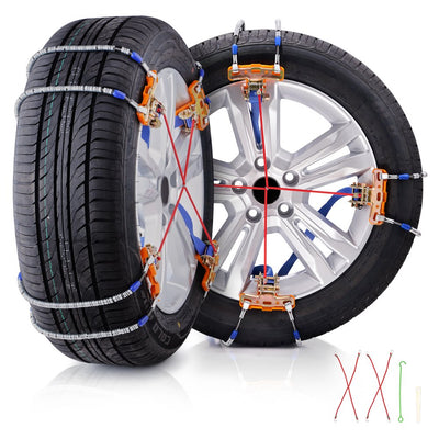 VEVOR 8 PCS Snow Chains Tire Width 9.2-11.2in/235-28mm for Car/Pickup/SUV/Truck 
