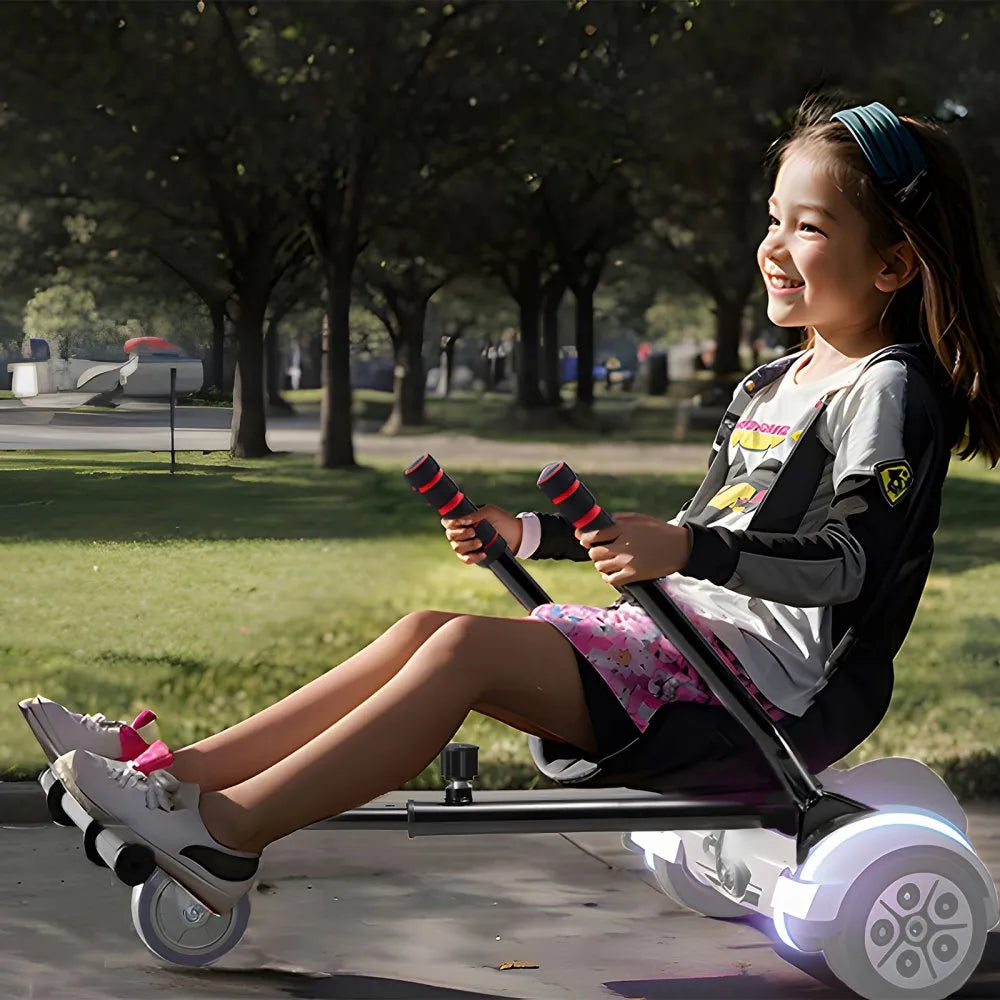 VEVOR Hoverboard Seat Attachment, Compatible with All 6.5" 8" 8.5" 10" Hoverboards, Grips Control, Adjustable Frame Length and 220 LBS Load Capacity, Hover Board Go Karts Accessory, for Kids Adults