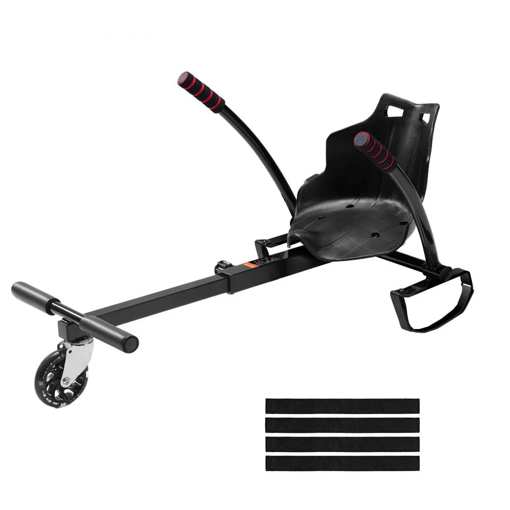 VEVOR Hoverboard Seat Attachment, for 6.5" 8" 8.5" 10" Hoverboards, with LED Lights, Grips Control, Adjustable Frame Length and 220 LBS Load Capacity, Hover Board Go Karts Accessory, for Kids Adults