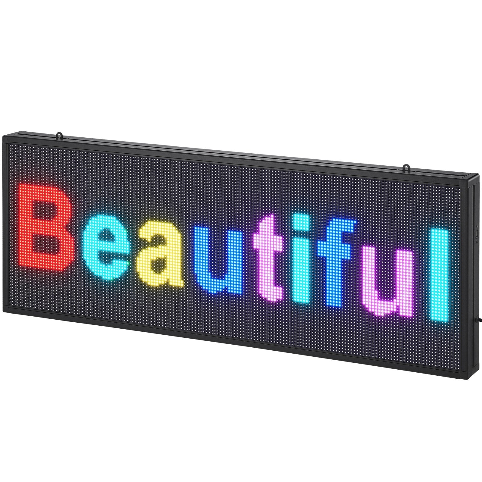 VEVOR Programmable LED Sign, P10 Full Color LED Scrolling Panel, DIY Custom Text Pattern Display Board, WIFI USB Control Message Shop Sign for Store Business Party Bar Advertising, 40"x14" 