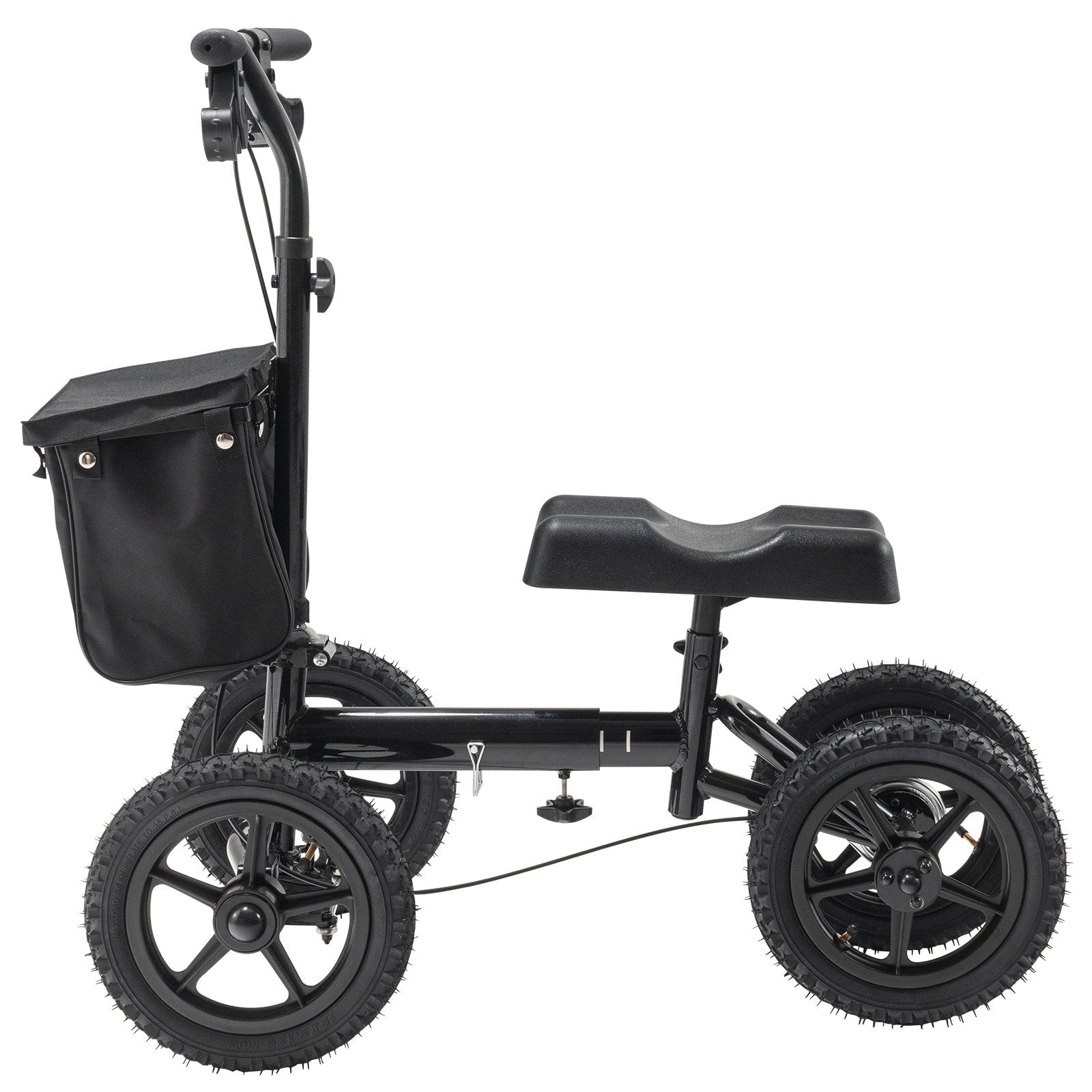 VEVOR Folding Knee Scooter, Aluminum Steerable Knee Walker with Height-Adjustable Handlebar & Knee Pad, 12" All-Terrain Wheels, Dual Brakes, Leg Recovery Scooter for Broken Ankle Foot Injuries, 350LBS 
