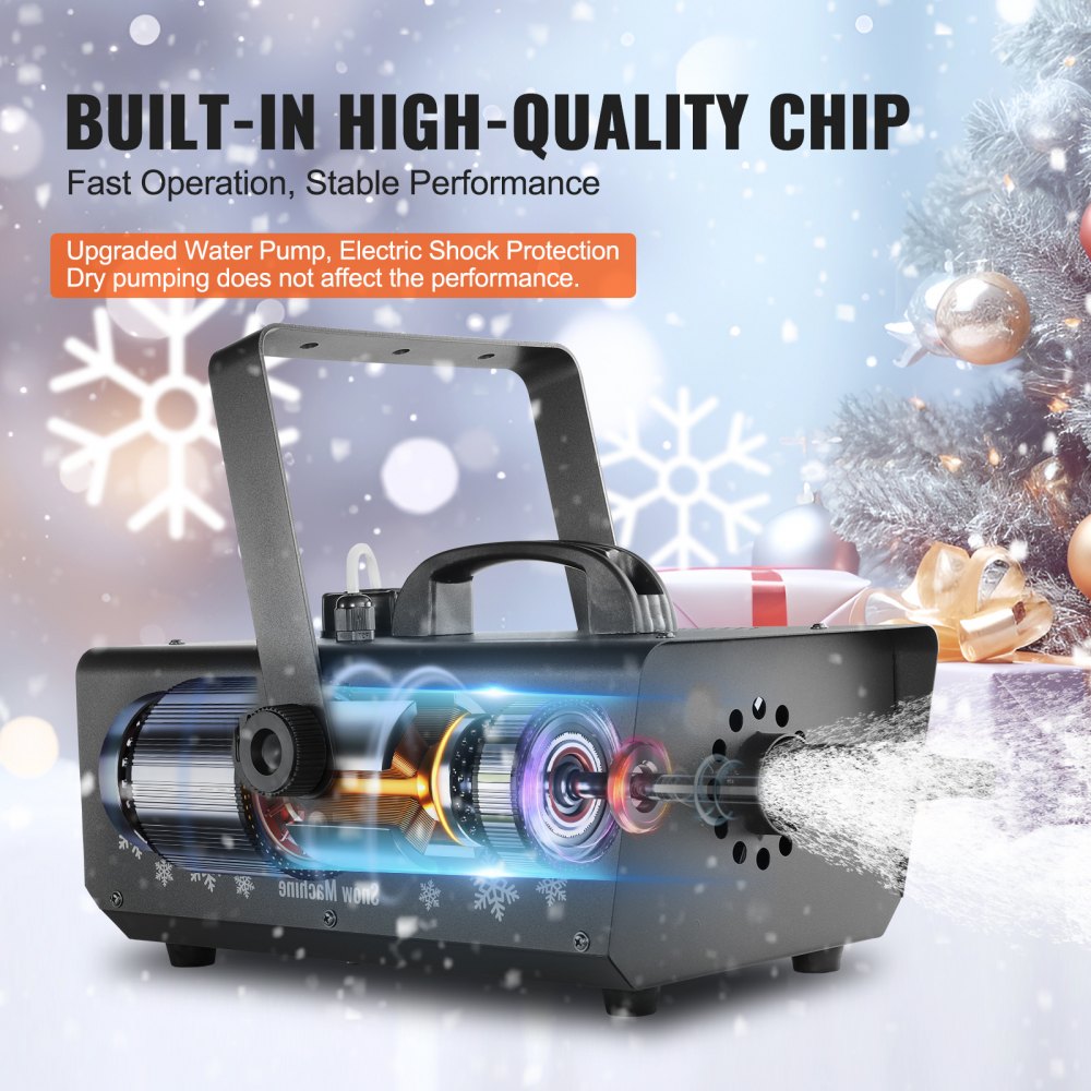VEVOR Snow Machine 650W Handheld Hanging Snow Making Machine for Holidays 