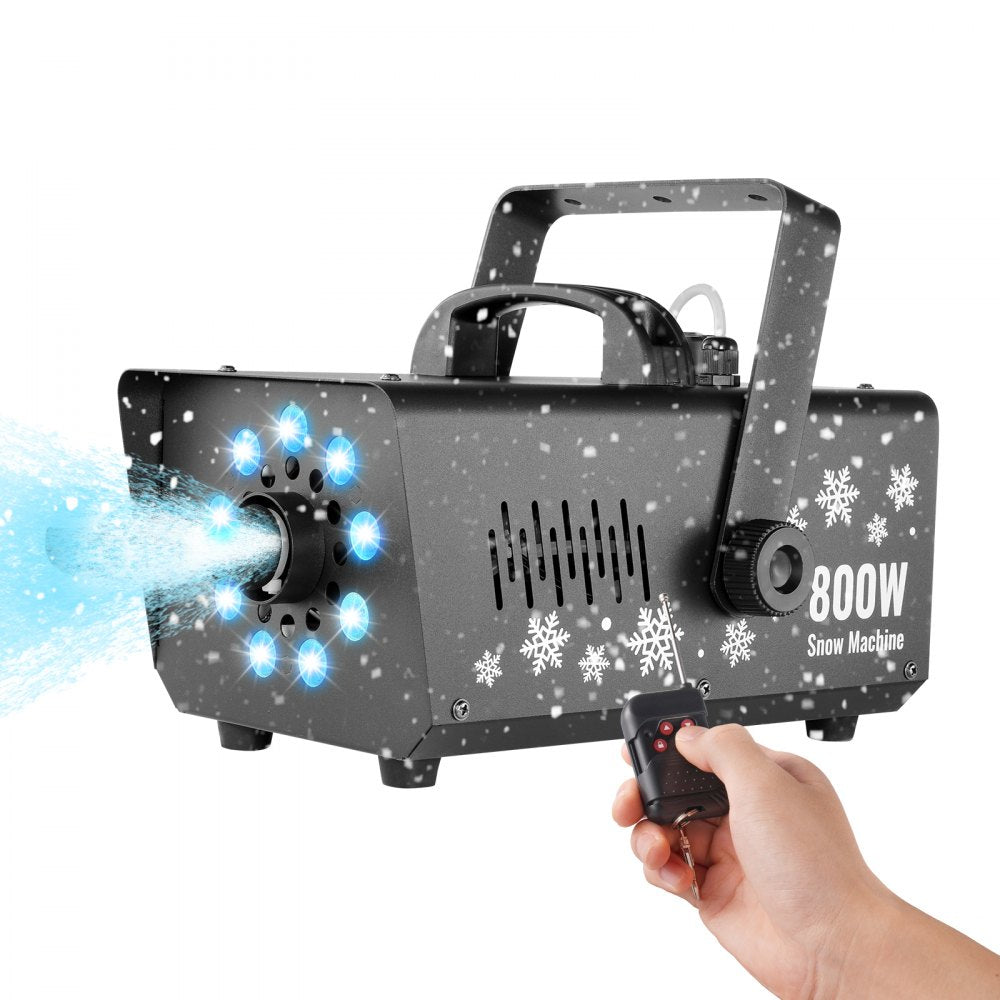 VEVOR Snow Machine 800W Handheld Hanging Snow Maker with LED Light for Holidays 