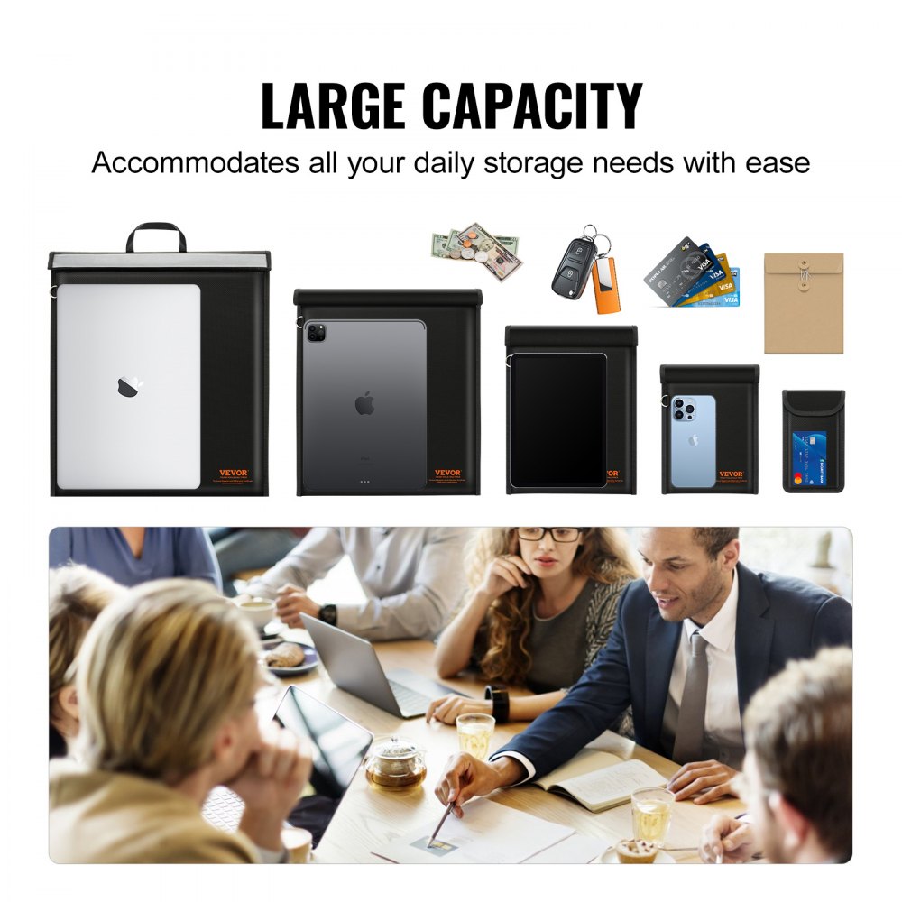 VEVOR Faraday Bag 4 Pack Signal Blocking Holder for Laptop Tablet Phone Radio XL 