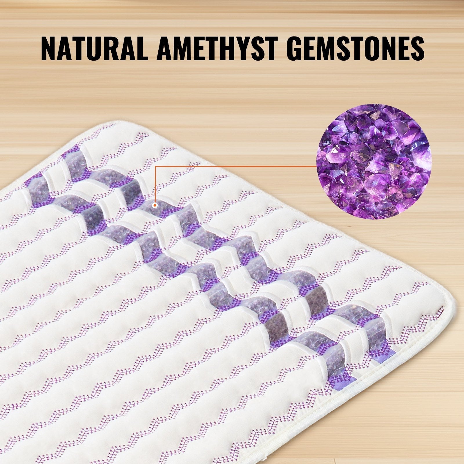 VEVOR Far Infrared Heating Pad Amethyst Gemstones Heating Mat with Negative Ions 