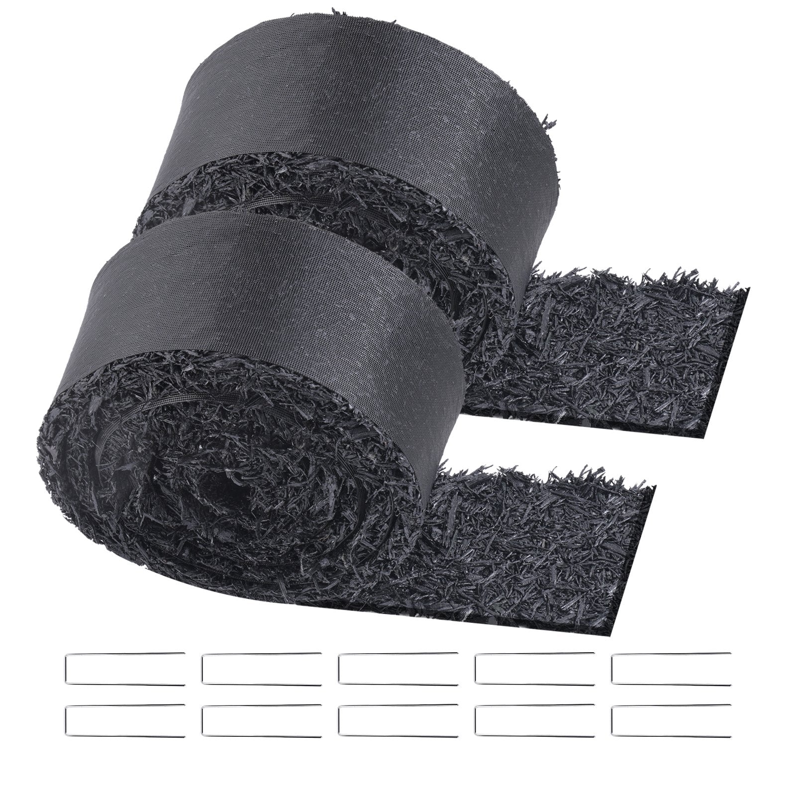 VEVOR 2 Rolls Rubber Mulch Roll for Landscaping 120 x 4.5in Rubber Mulch Mat 