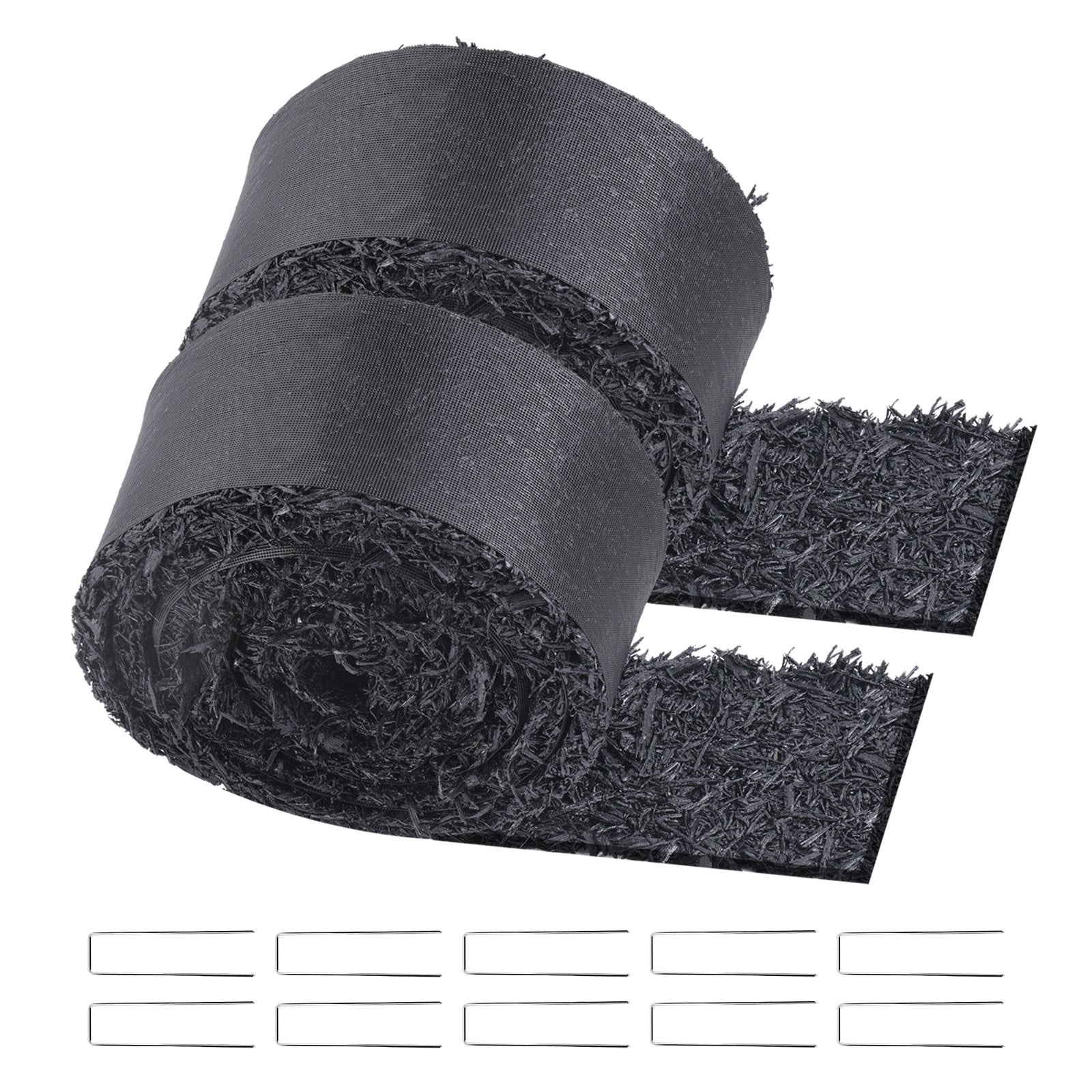VEVOR 2 Rolls Rubber Mulch Roll for Landscaping 120 x 4.5in Rubber Mulch Mat 