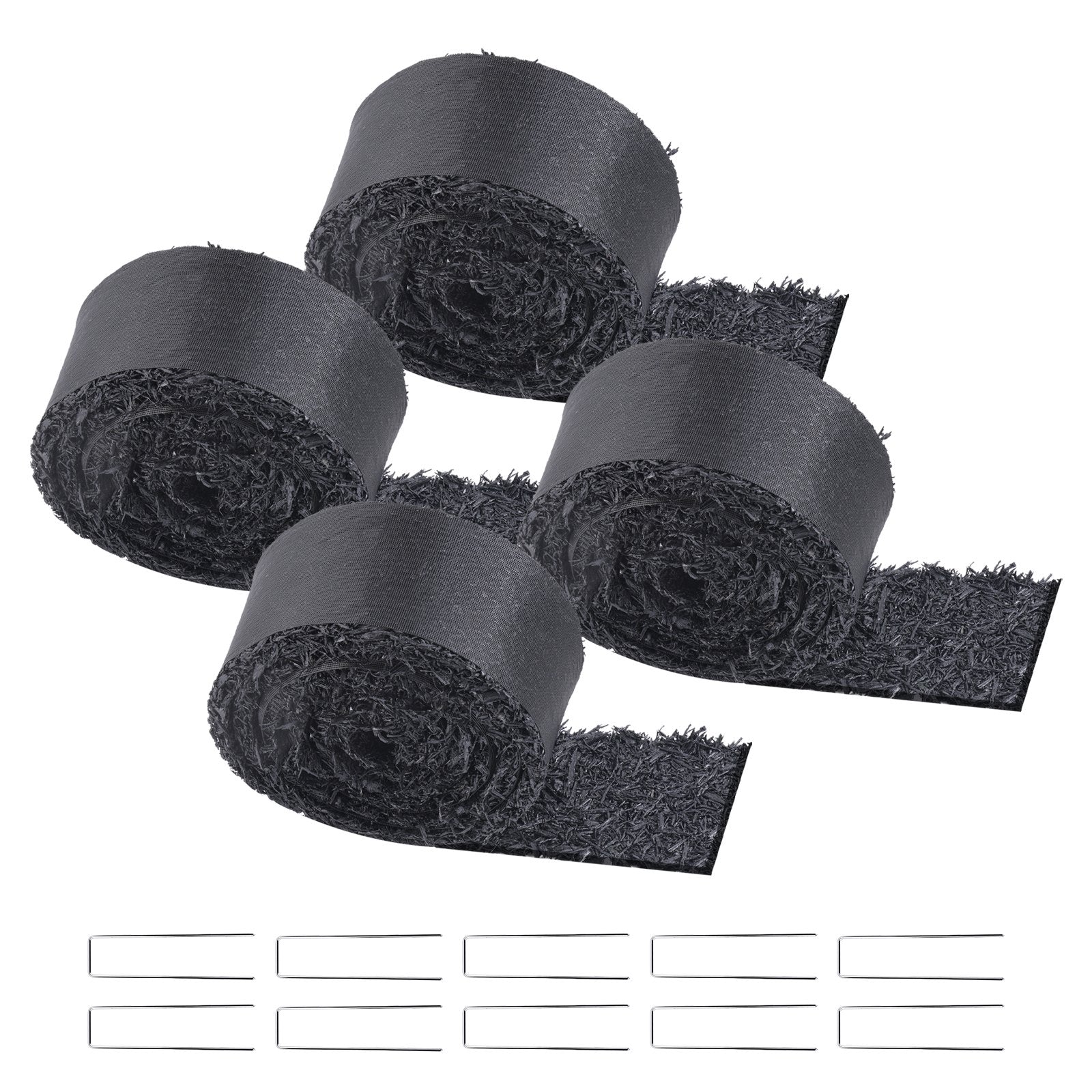 VEVOR 4 Rolls Rubber Mulch Roll for Landscaping 120 x 4.5in Rubber Mulch Mat 