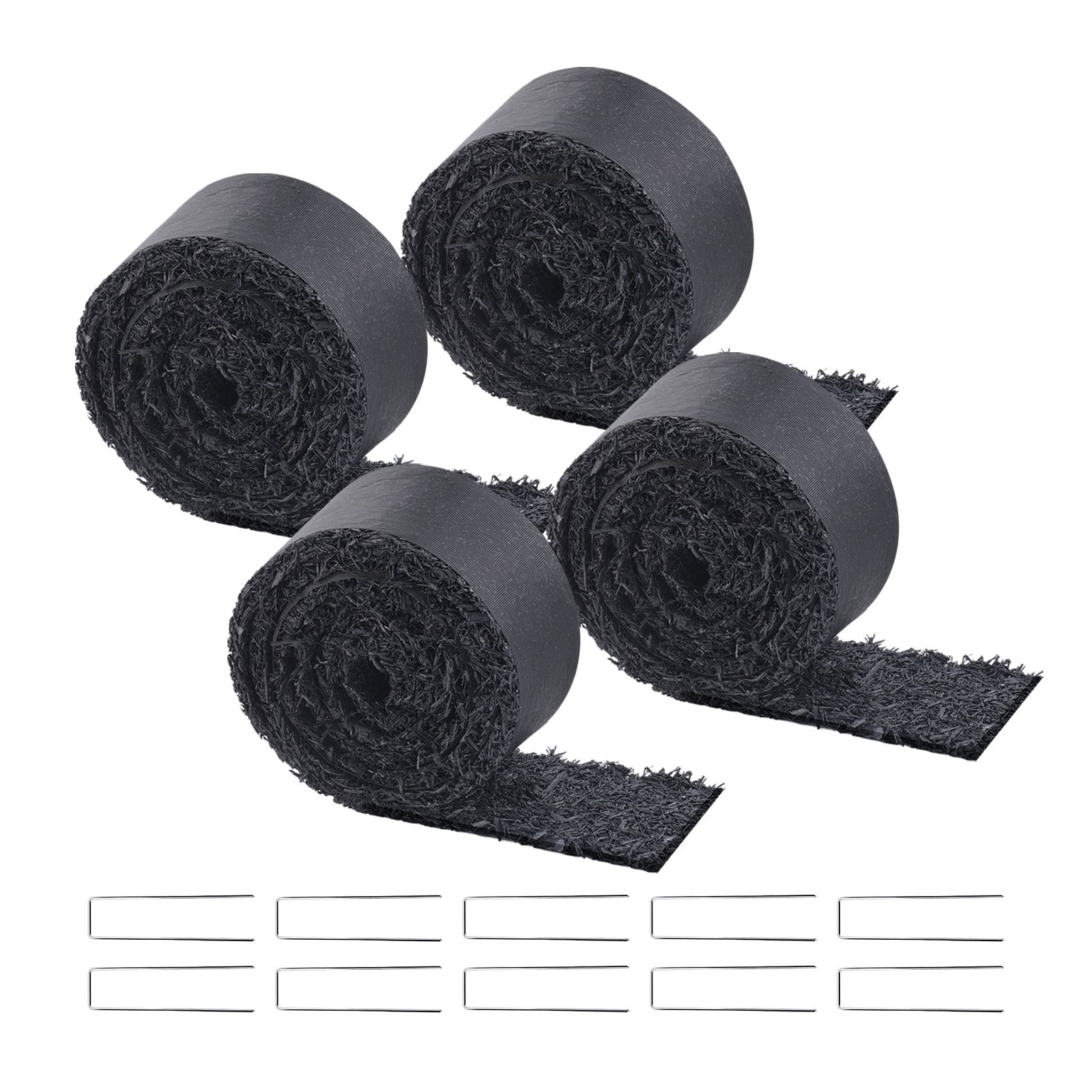 VEVOR 4 Rolls Rubber Mulch Roll for Landscaping 120 x 4.5in Rubber Mulch Mat 