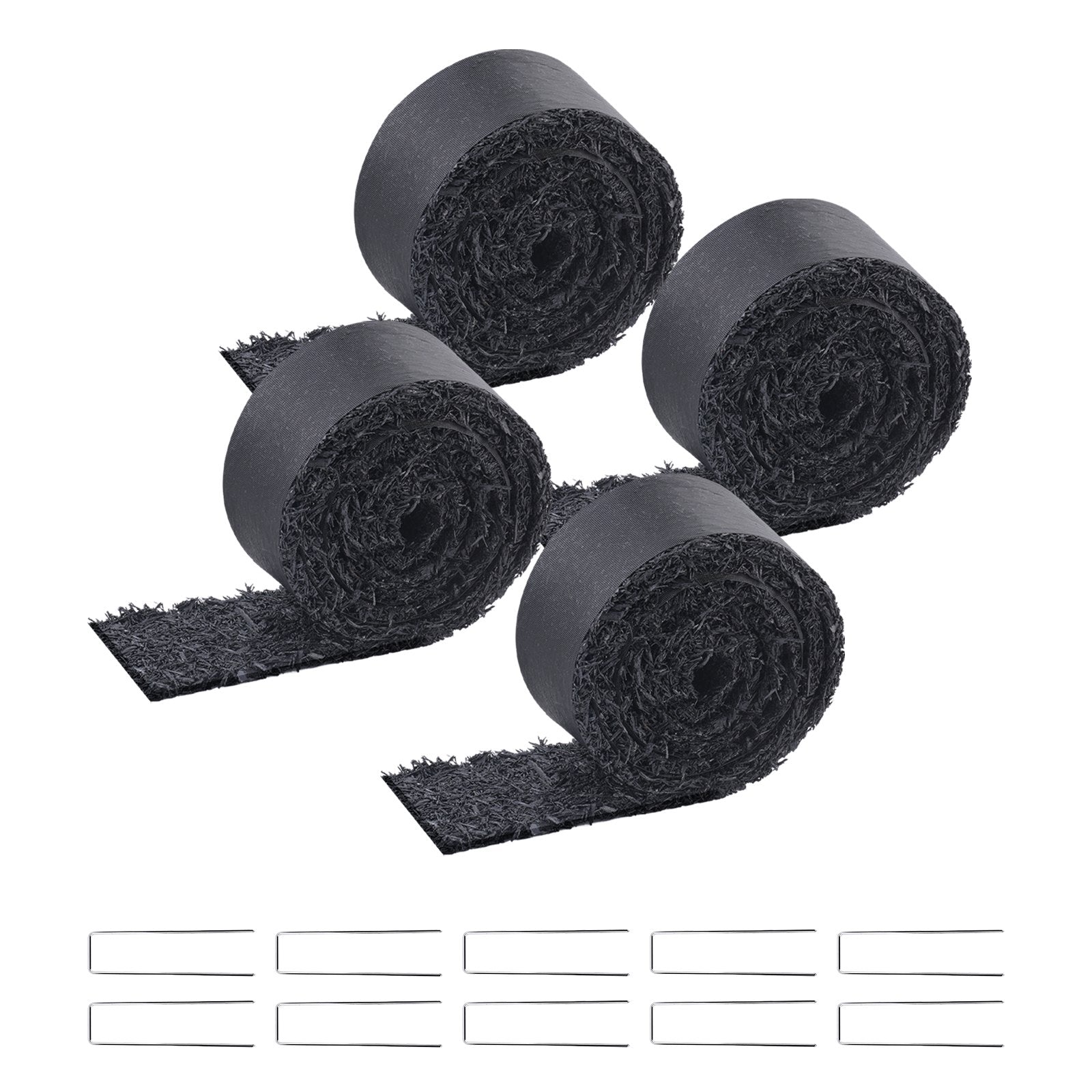 VEVOR 4 Rolls Rubber Mulch Roll for Landscaping 120 x 4.5in Rubber Mulch Mat 