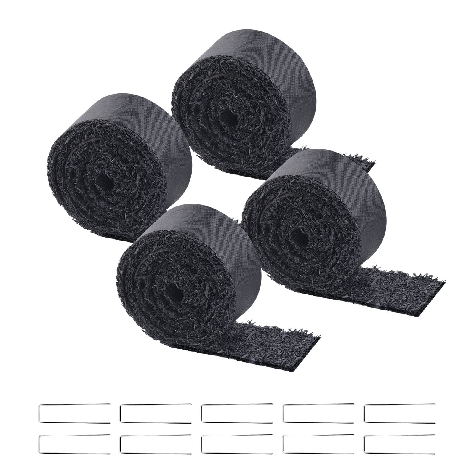 VEVOR 4 Rolls Rubber Mulch Roll for Landscaping 120 x 4.5in Rubber Mulch Mat 