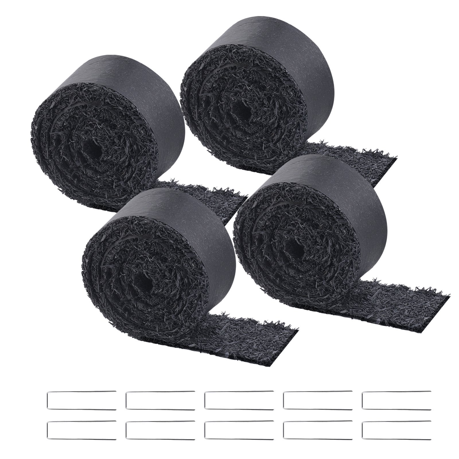 VEVOR 4 Rolls Rubber Mulch Roll for Landscaping 120 x 4.5in Rubber Mulch Mat 