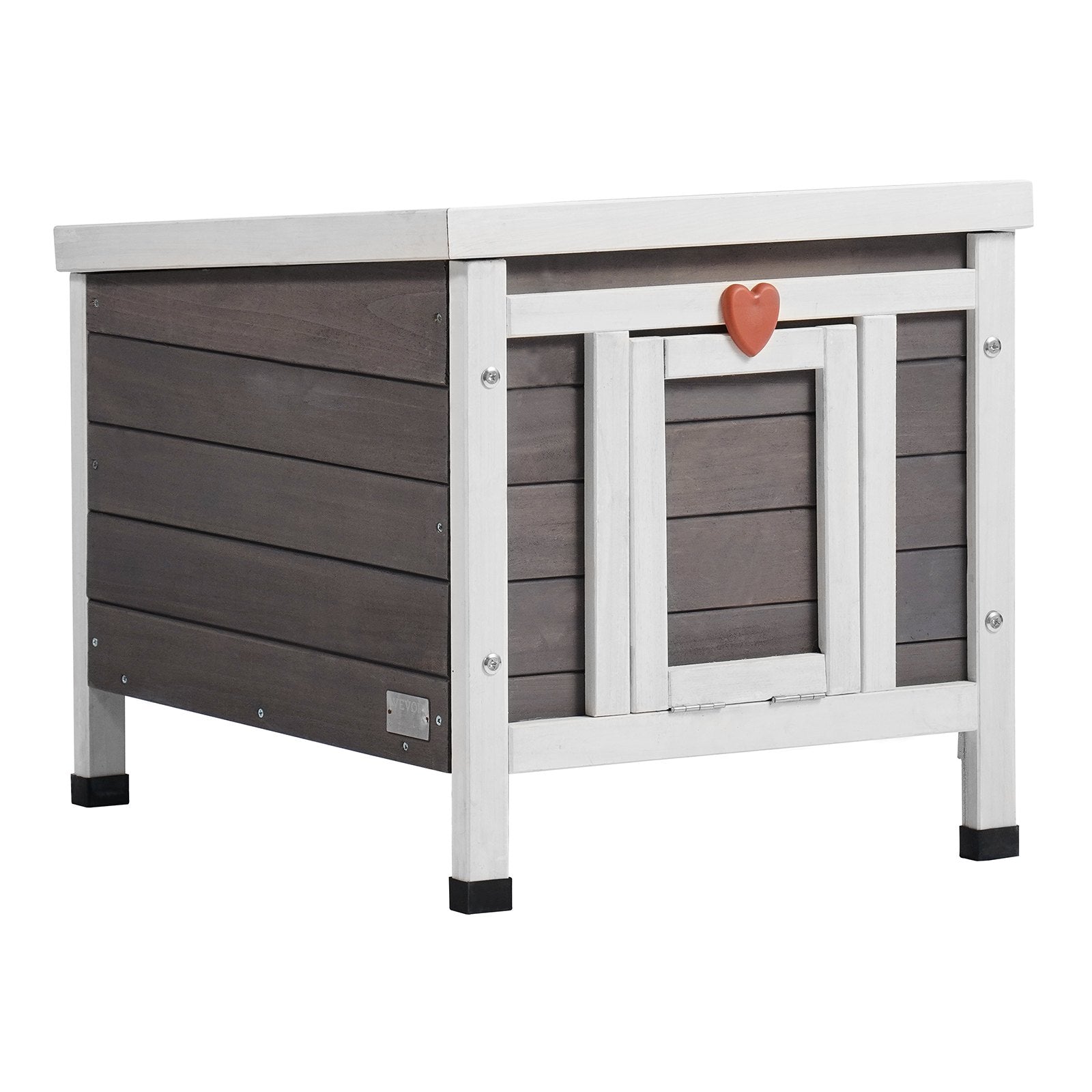 VEVOR Outdoor Cat House Wooden Feral Cat Shelter with Roof & PVC Door Flaps 