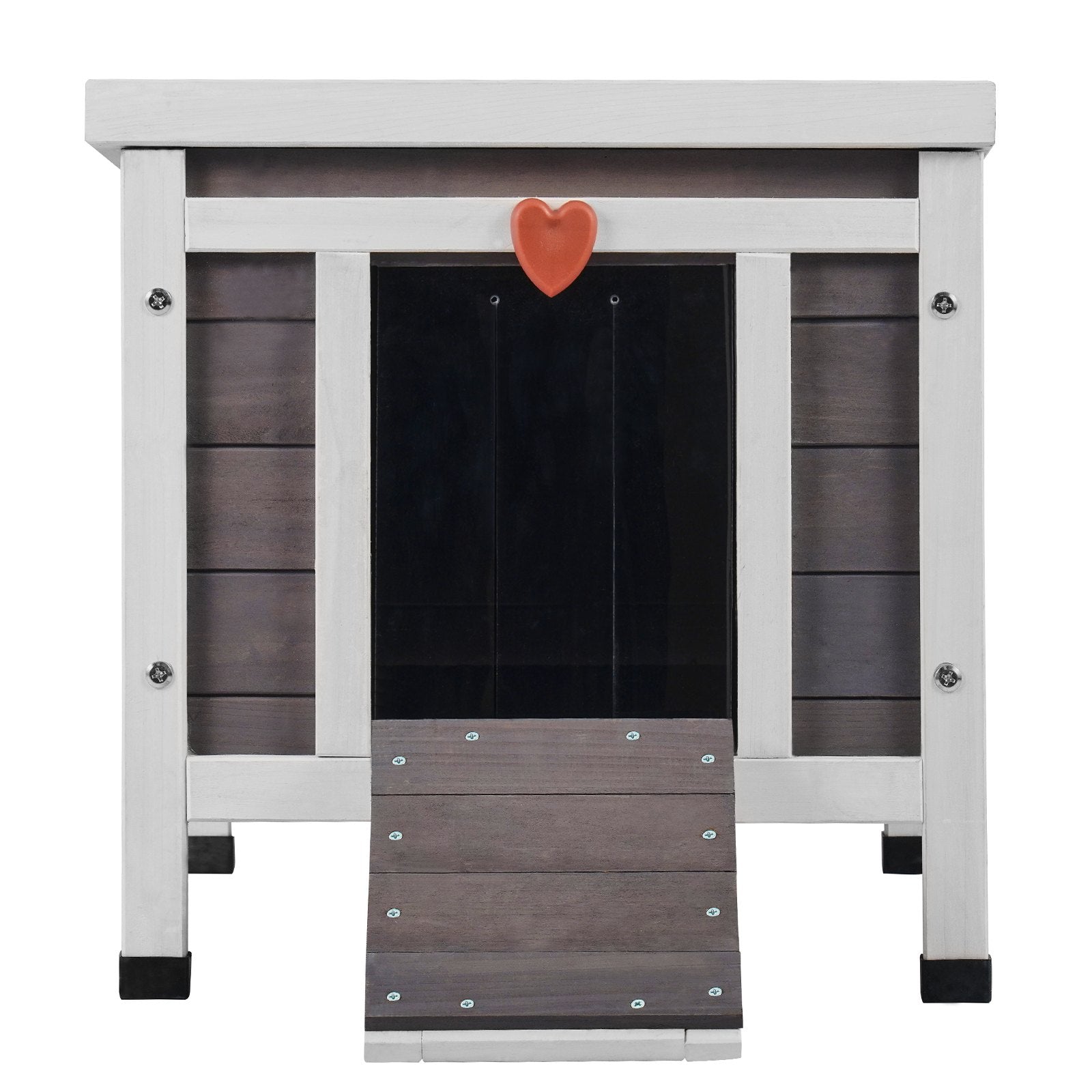 VEVOR Outdoor Cat House Wooden Feral Cat Shelter with Roof & PVC Door Flaps 