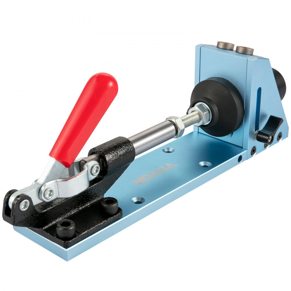 VEVOR Pocket Hole Jig Kit, Adjustable & Easy to Use Joinery Woodworking System, Professional and Upgraded Aluminum, Wood Guides Joint Angle Tool with Extension Rod Screws for DIY Carpentry Projects 