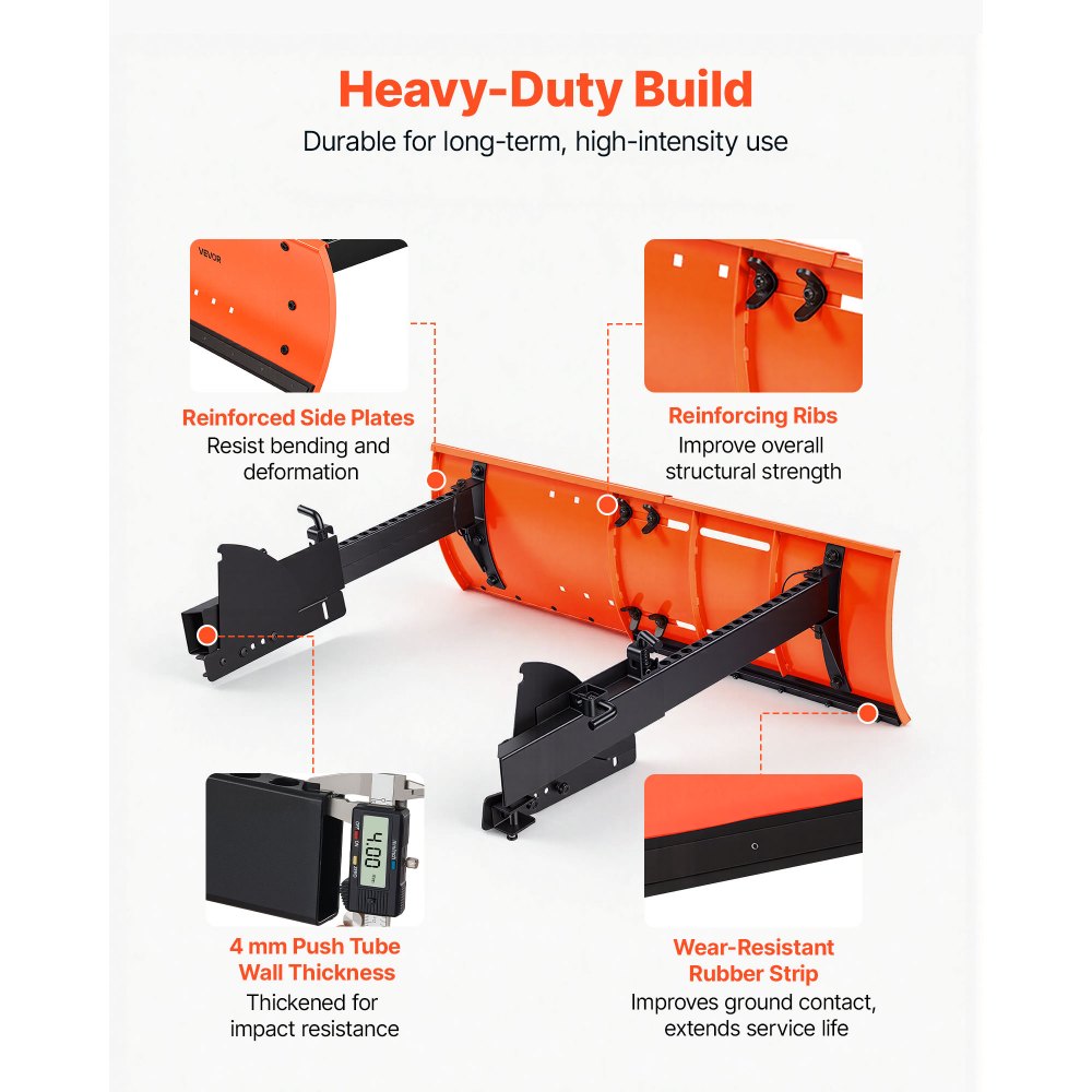 Universal Snow Plow Attachment 22–32 in – Adjustable Steel Blade for Snowblowers