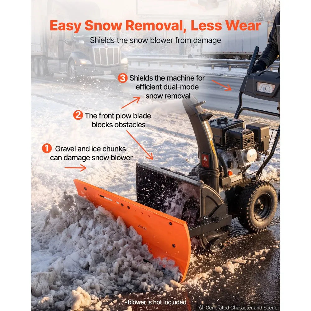 Universal Snow Plow Attachment 22–32 in – Adjustable Steel Blade for Snowblowers
