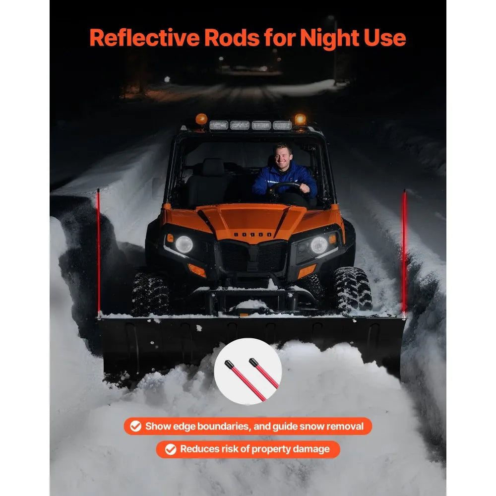 Adjustable Snow Plow Blade, 43–60 Inch Width, Universal ATV and UTV Mount