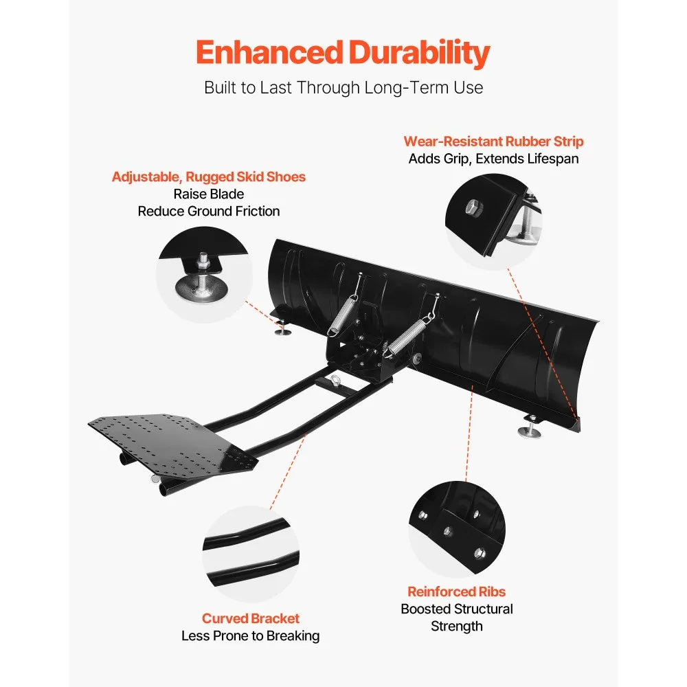 60-Inch Universal ATV Snow Plow Kit, Adjustable Steel Blade for ATV and UTV