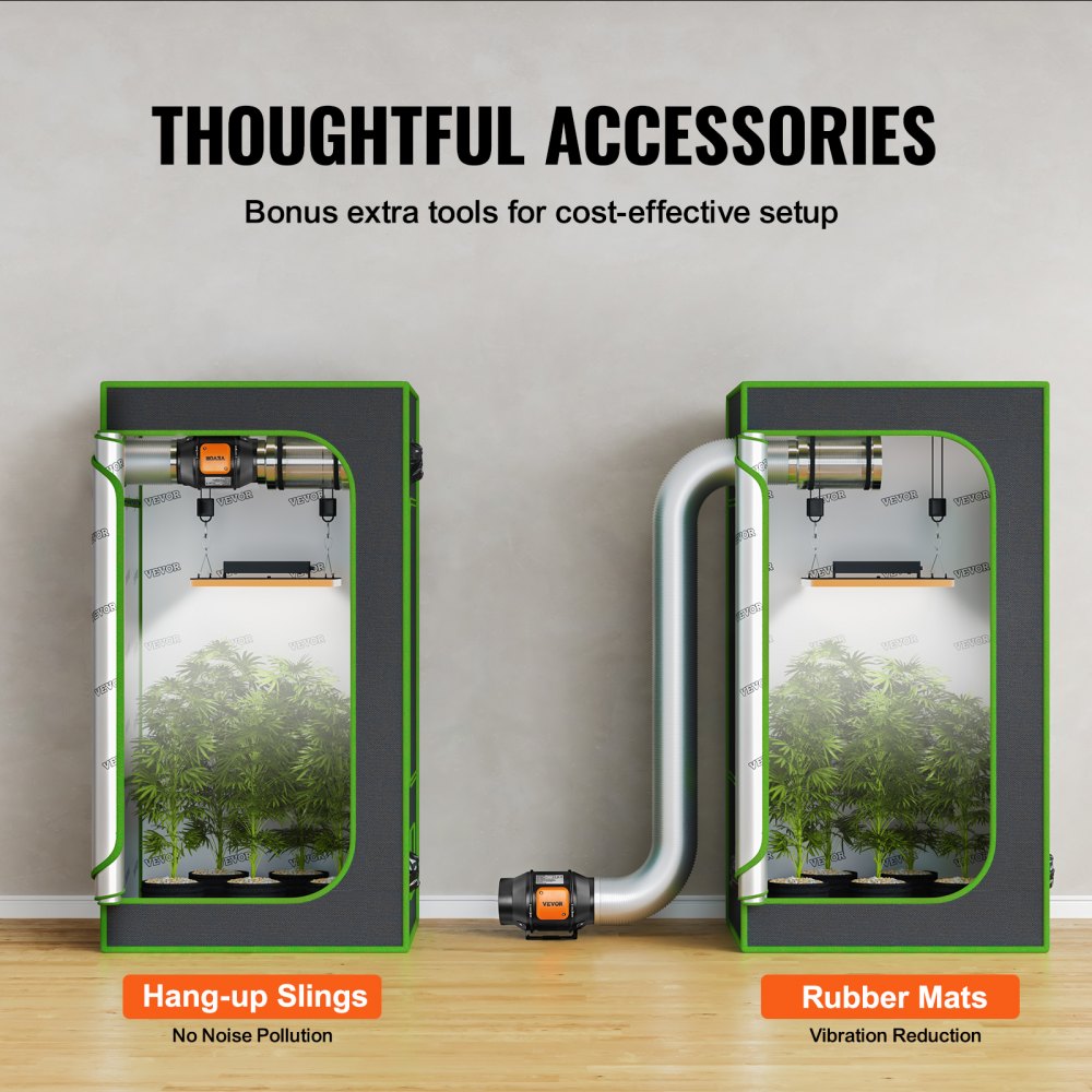 VEVOR 6 Inch Inline Duct Fan HVAC Exhaust Blower Kit EC Variable Speed Control 