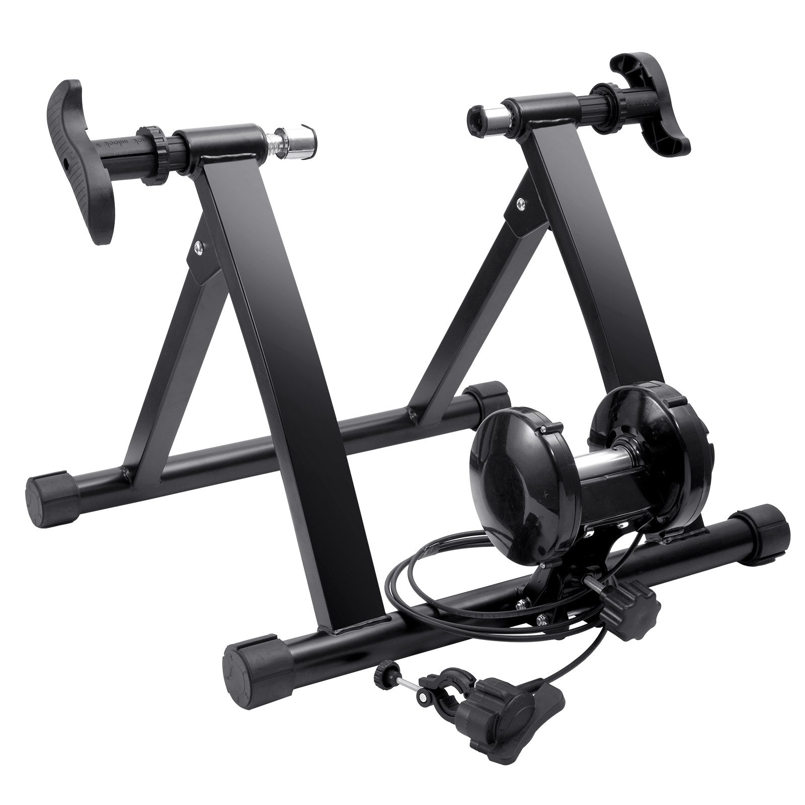 VEVOR Bike Trainer Stand, Magnetic Stationary Bike Stand for 26"-29" Wheels, 8 Resistance Settings, Low Noise Motor, Protable for Indoor Riding Exercise, with Quick-Release Lever & Front Wheel Riser 