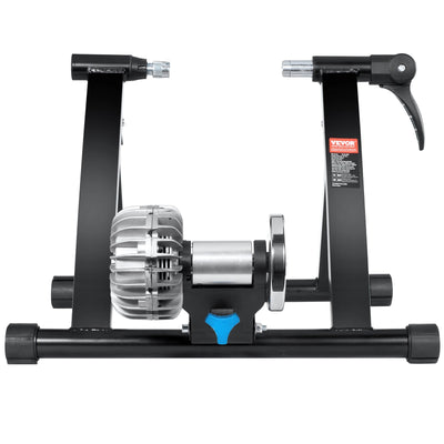 VEVOR Bike Trainer Stand, Fluid Stationary Bike Stand for 26"-29" Wheels, Noise Reduction Fluid Flywheel, Portable Cycling Stand for Indoor Riding Exercise, with Quick-Release Lever & Front Wheel Rise 