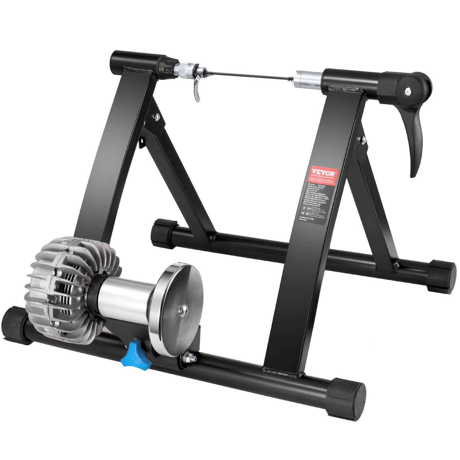 VEVOR Bike Trainer Stand, Fluid Stationary Bike Stand for 26"-29" Wheels, Noise Reduction Fluid Flywheel, Portable Cycling Stand for Indoor Riding Exercise, with Quick-Release Lever & Front Wheel Rise 