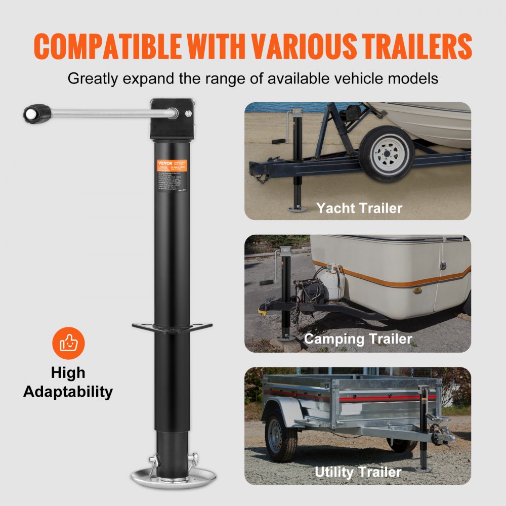 VEVOR Trailer Jack, Trailer Tongue Jack A-frame Bolt on Weight Capacity 5000 lb, Trailer Jack Stand with Handle for Lifting RV Trailer, Horse Trailer, Utility Trailer, Yacht Trailer 