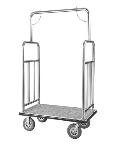 VEVOR Hotel Luggage Cart 1200 LBS Brushed Stainless Steel Finish Bellman's Cart 