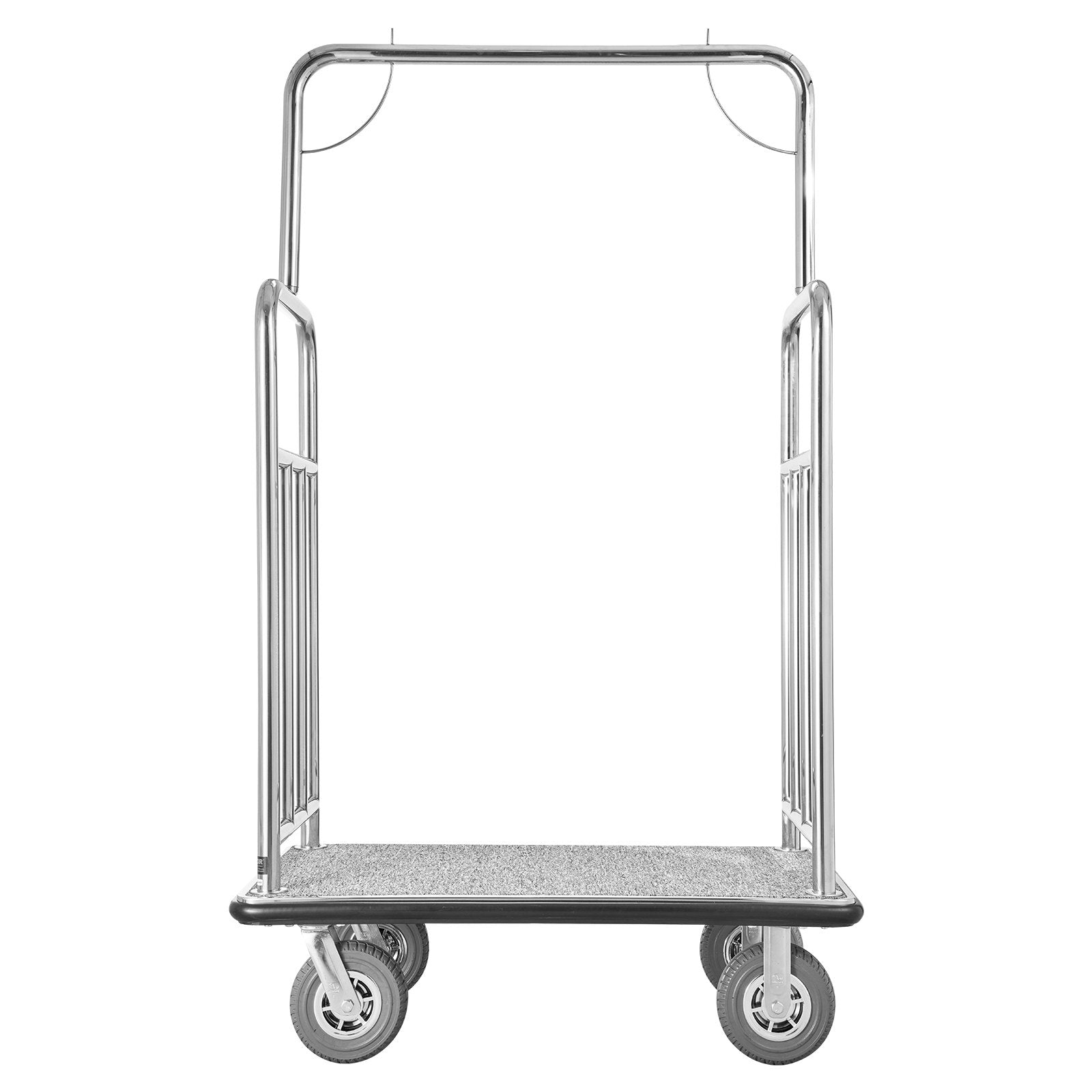 VEVOR Hotel Luggage Cart 1200 LBS Brushed Stainless Steel Finish Bellman's Cart 