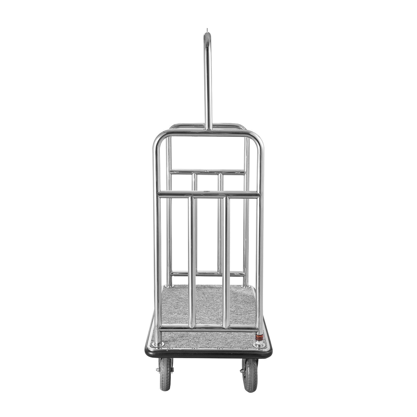 VEVOR Hotel Luggage Cart 1200 LBS Brushed Stainless Steel Finish Bellman's Cart 
