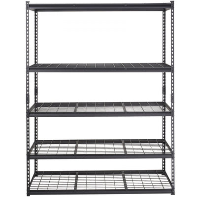 VEVOR Storage Shelving Unit, 5-Tier Adjustable, 2000 lbs Capacity, Heavy Duty Garage Shelves Metal Organizer Wire Rack, Black, 60" L x 24" W x 78" H for Kitchen Pantry Basement Bathroom Laundry Closet 