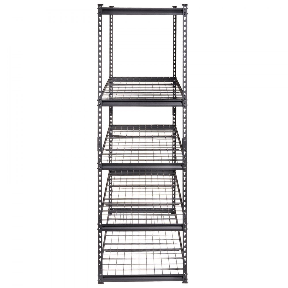 VEVOR Storage Shelving Unit, 5-Tier Adjustable, 2000 lbs Capacity, Heavy Duty Garage Shelves Metal Organizer Wire Rack, Black, 60" L x 24" W x 78" H for Kitchen Pantry Basement Bathroom Laundry Closet 
