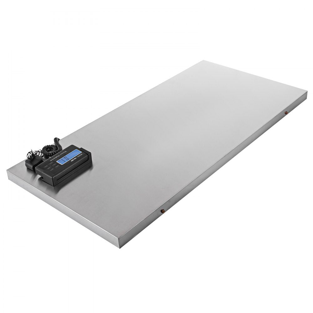 VEVOR 1100Lbs x 0.2Lbs Digital Livestock Scale Large Pet Vet Scale Stainless Steel Platform Electronic Postal Shipping Scale Heavy Duty Large Dog Hog Sheep Goat Pig Sheep Scale 