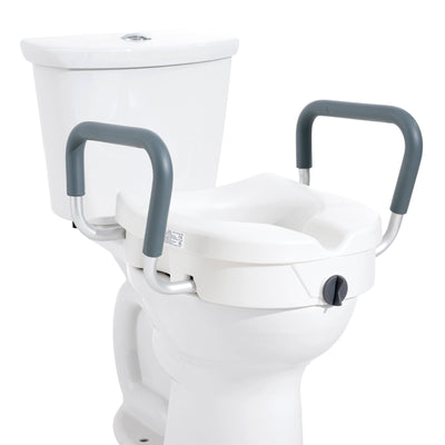 VEVOR Raised Toilet Seat, 5" Height Raised, 350 lbs Weight Capacity, for Round and Elongated Toilet, Twist Lock Installation,19.1" - 21.7" Adjustable Width, for Elderly, Handicap, Patient, Pregnant, M 