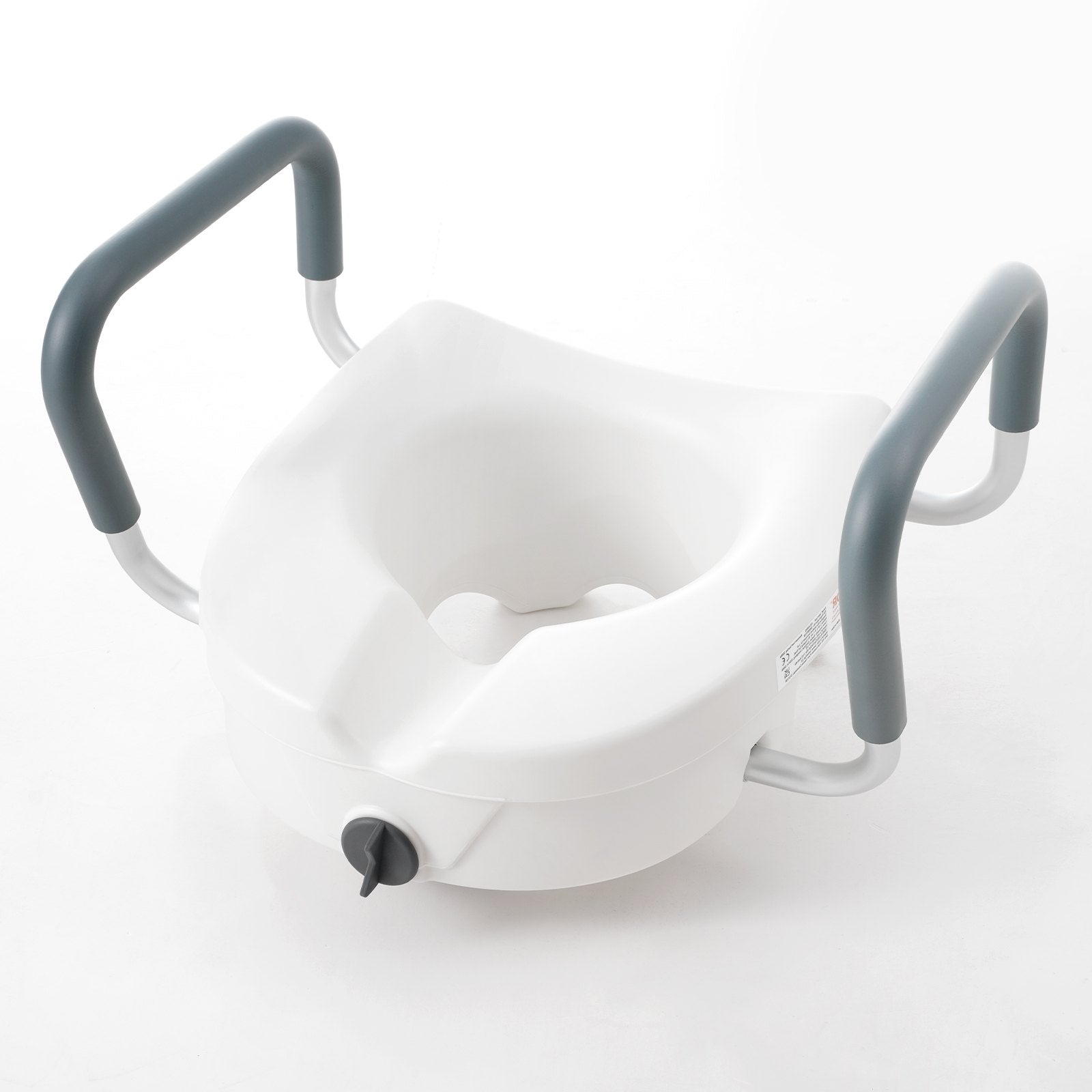 VEVOR Raised Toilet Seat, 5" Height Raised, 350 lbs Weight Capacity, for Round and Elongated Toilet, Twist Lock Installation,19.1" - 21.7" Adjustable Width, for Elderly, Handicap, Patient, Pregnant, M 