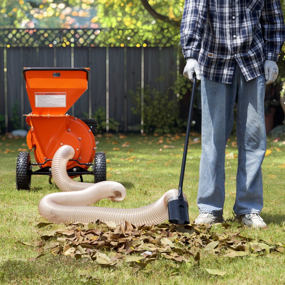 VEVOR 4.3In x 13.1ft 4in Diameter Wood Chipper Shredder Mulcher Leaf Vacuum Kit 