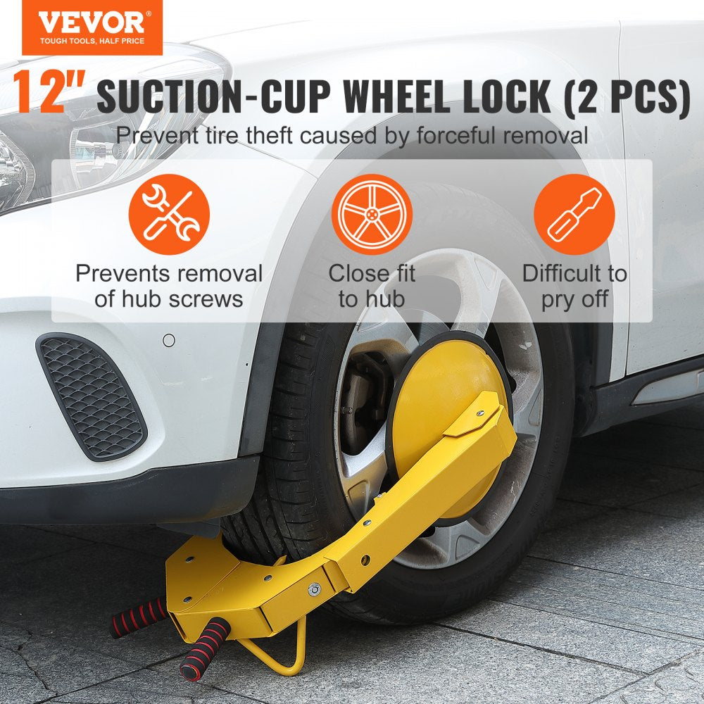 VEVOR Wheel Lock Clamp, 2-Pack Trailer Wheel Lock, Heavy-Duty Anti Theft Tire Lock, Trailer Wheel Locks for RV Trailers, Cars, Trucks, SUVs 