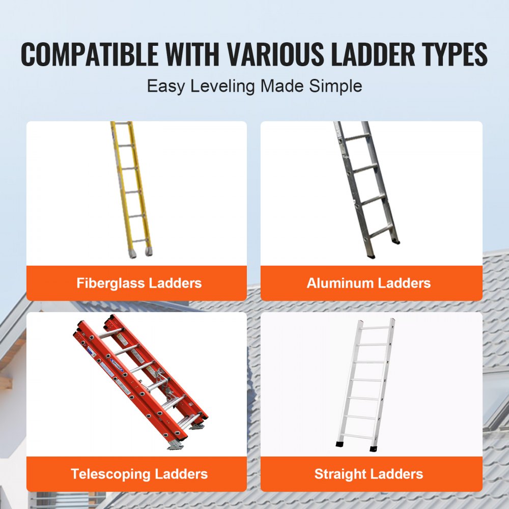 Heavy-Duty Ladder Leveler – 380 lb Capacity, Anti-Slip Ladder Stabilizer for Uneven Ground and Stairs