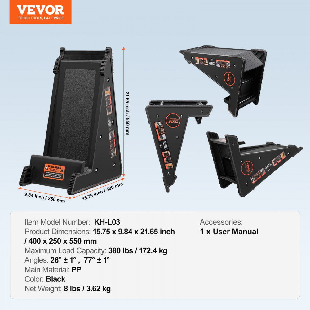 VEVOR Ladder Levler 380lbs Load PP Leveling Tool with Storage for Uneven Ground 