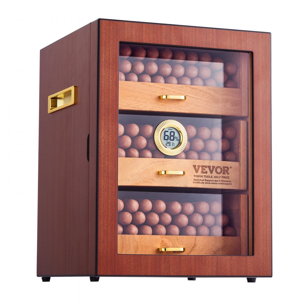 VEVOR 150 Cigar Humidor Cabinet Cedar Cigar Box Humidifier & Hygrometer & Shelve 