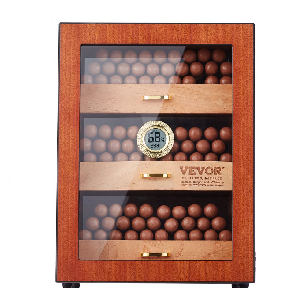 VEVOR 150 Cigar Humidor Cabinet Cedar Cigar Box Humidifier & Hygrometer & Shelve 