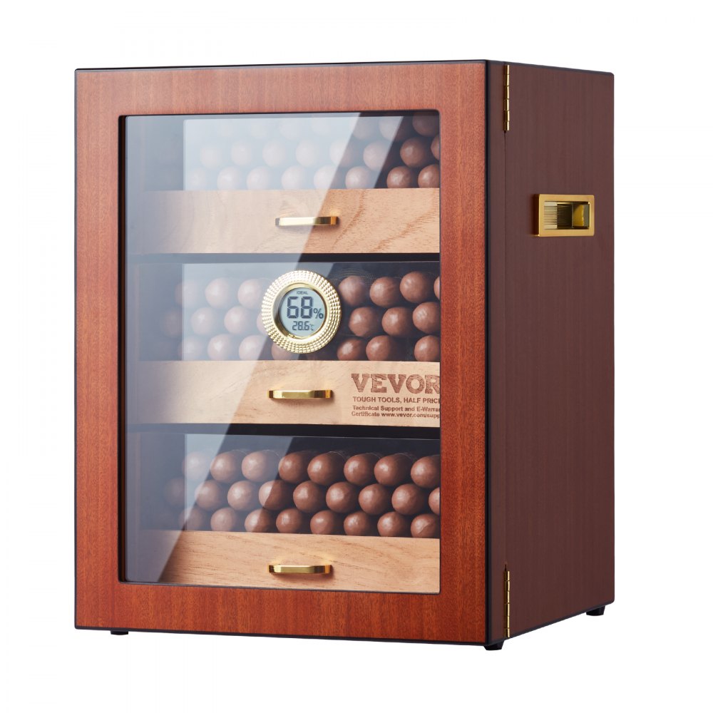VEVOR 150 Cigar Humidor Cabinet Cedar Cigar Box Humidifier & Hygrometer & Shelve 