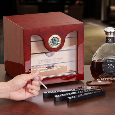 VEVOR 100 Cigar Humidor Cabinet Cedar Cigar Box Humidifier & Hygrometer & Shelve 