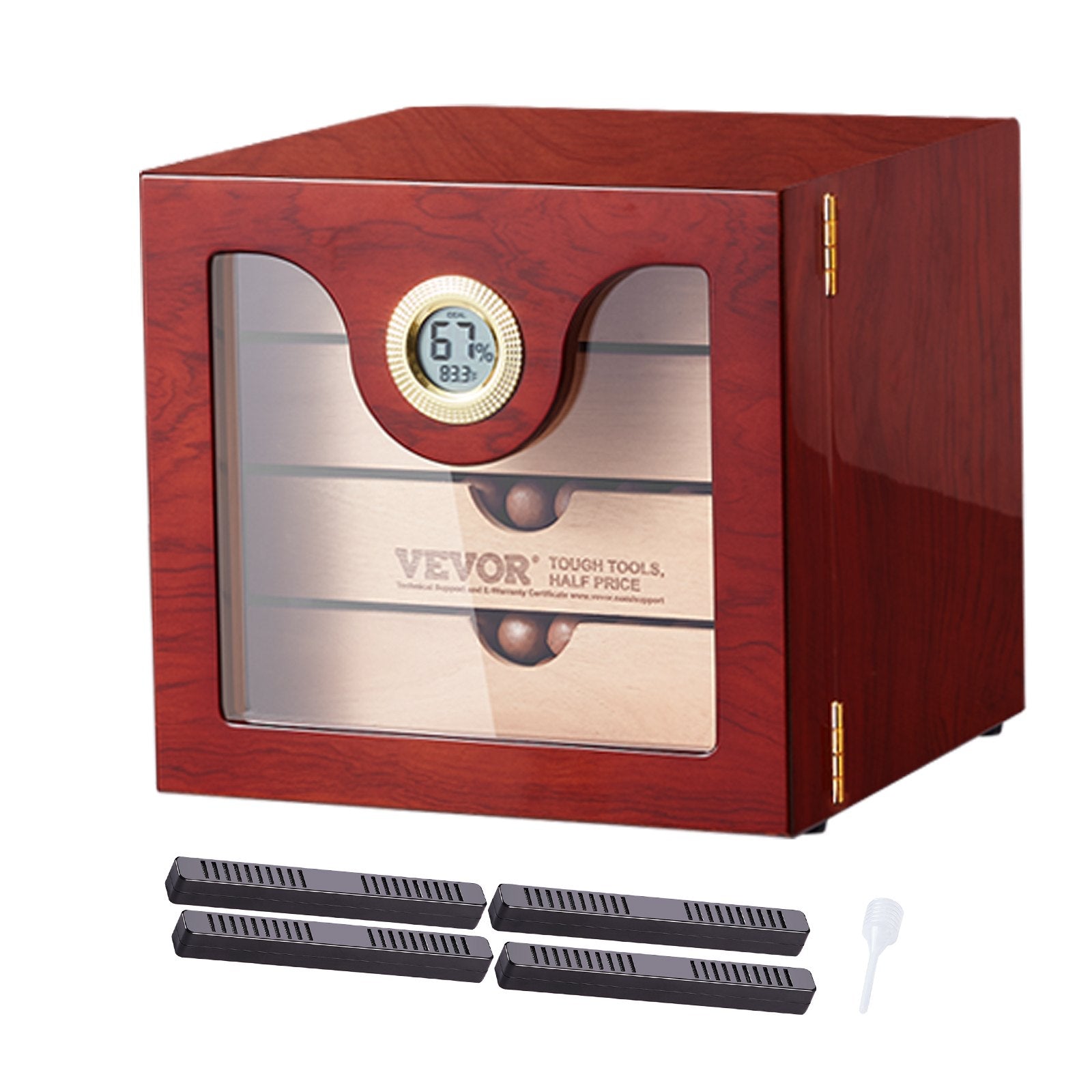 VEVOR 100 Cigar Humidor Cabinet Cedar Cigar Box Humidifier & Hygrometer & Shelve 