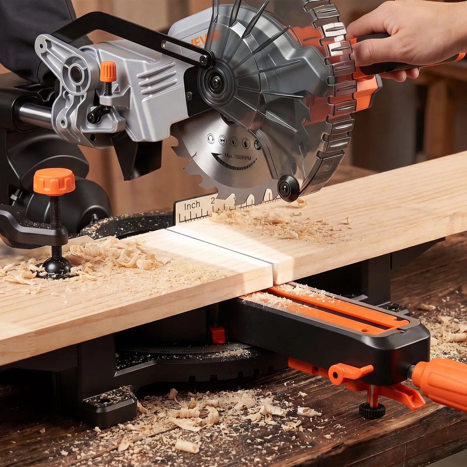 Sliding Compound Miter Saw, 7-1/4" Cordless, LED Precision Guide, Battery & Charger Included