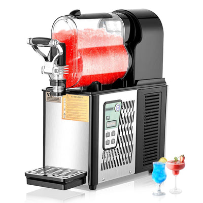 VEVOR Commercial Slushy Machine, 3L Single Bowl Slush Drink Maker, 330W Frozen Drink Machine with Temperature Preservation, Stainless Steel Home Slush Frozen Drink Machine Automatic Clean, Black 